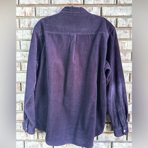 Carhartt WIP Men's Dark Purple Corduroy Shirt Size Large - Picture 3 of 3